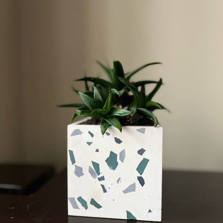 گلدان موزاییکی کوچک مربعی 10×10 سفید